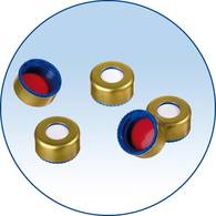 11mm Gold seal, magnetic (with 5mm center hole), red PTFE/white silicone septum, septum diam. × thickness 11 mm × 1.3 mm, for use with CTC PAL and TriPlus autosamplers