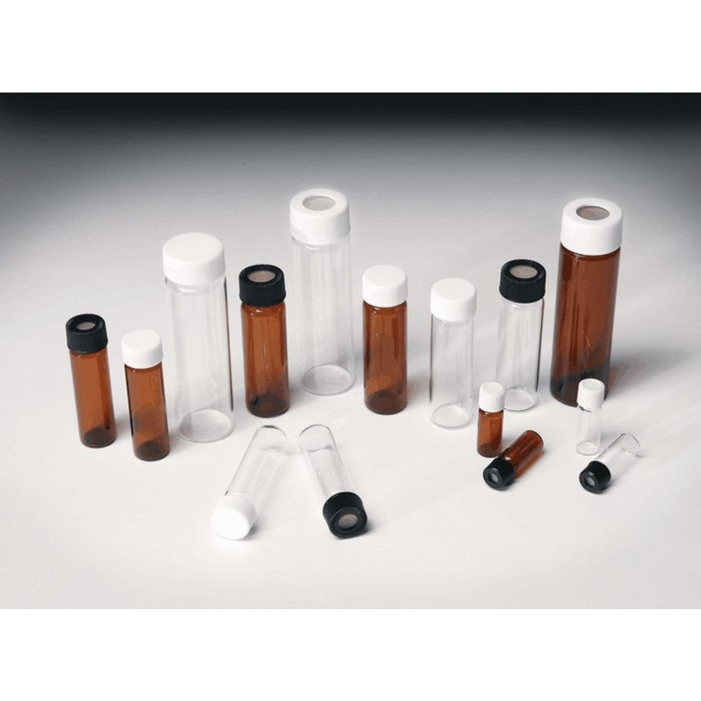 60ml clear EPA vial 27.5 x 140mm with closed cap and silicone/PTFE septum, unassembled