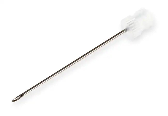 Hamilton™Kel-F Hub Needles (KF) point style 2, 51mm length 18 gauge, sharp, non-Coring