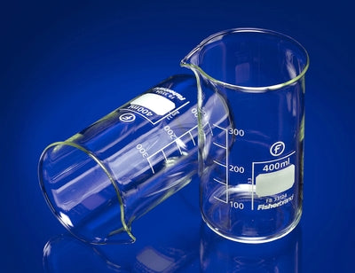 Beaker 400ml tall form with graduations and spout borosilicate glass (Discontinued)
