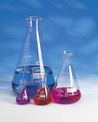 Flask 50mL Erlenmeyer conical narrow neck borosilicate glass (Discontinued)