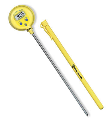 Thermometer with an ISO 17025 A2LA Traceable NIST cert battery included lollipop type & waterproof