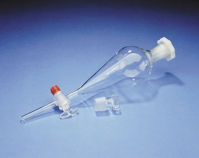 Funnel 250mL separating conical glass & plastic stopper