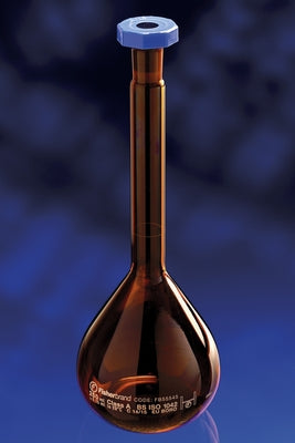 FLASK 250mL Volumetric amber glass polyethylene stopper