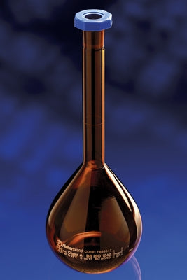 FLASK 500mL Volumetric amber glass polyethylene stopper