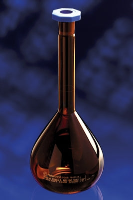 FLASK 1L Volumetric amber glass polyethylene stopper