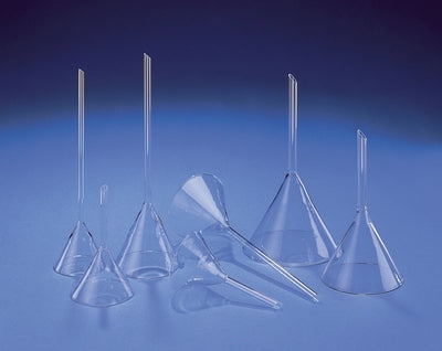 Funnel soda lime glass 60mm top diameter, 60mm stem length
