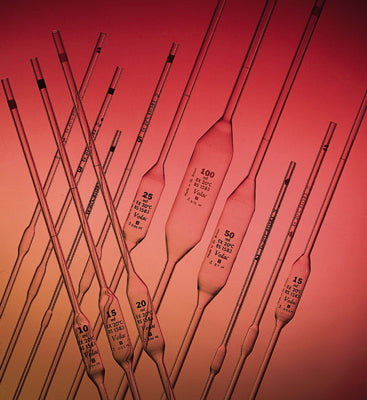 Pipette bulb 4mL class A soda lime glass red Volac