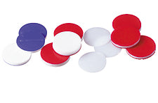 8mm Septum, Red PTFE/White Silicone, 0.04" Thickness, Pre-slit