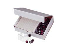 4mL, 15x45mm, Clear Glass, Black, Phenolic, Ivory PTFE/Red Rubber Septum, Convenience Kit