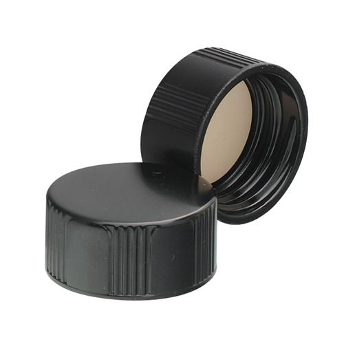 Black screw caps 15-425, solid top with styrene-butadiene rubber Liner