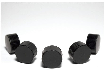 Screw cap 24-400 black phenolic solid top with styrene butadiene rubber liner