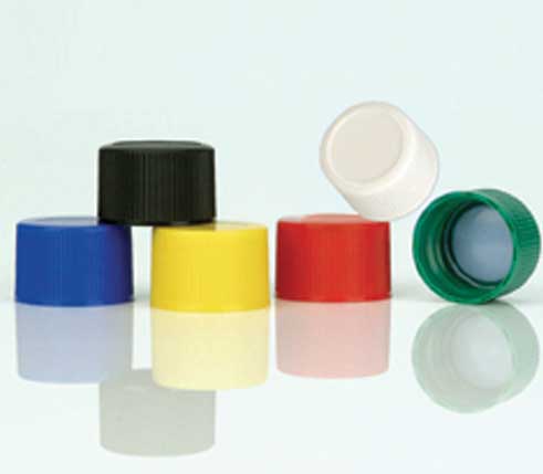 Screw cap 18-400 black phenolic solid tops with butyl/PTFE