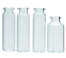 20 ml clear Headspace vial, beveled top, rounded bottom