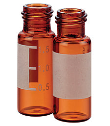 2ml Amber screw thread vial with write on spot 9mm opening