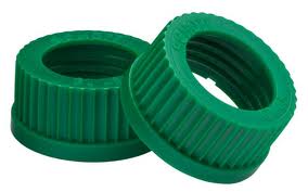 Screw cap 10-425 green open hole polypropylene