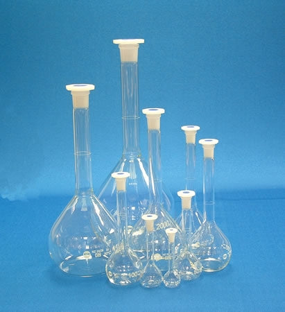 1L PYREX VOLUMETRIC FLASK, CLASS A WITH STOPPER