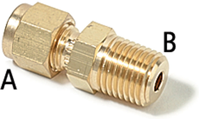 Connector to Male NPT 1/4 in. Swagelok, 1/8 in. male NPT, 40