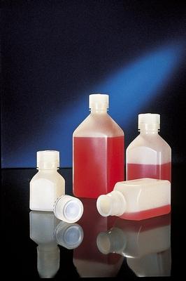 Bottle narrow neck square polypropylene translucent 125mL