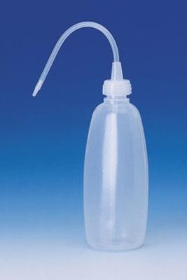 Wash bottle oval shape LDPE closure and bottle natural 500mL