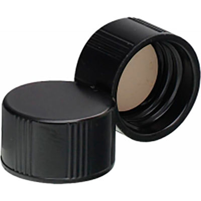 Screw cap 13-425 black phenolic solid tops with butyl/PTFE liners