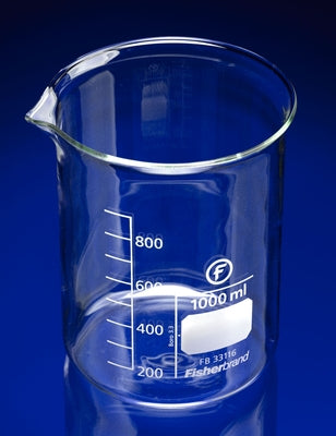 Beaker squat form with graduations and spout borosilicate glass 1L (Discontinued)