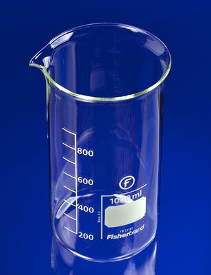 Beaker 1L tall form with graduations and spout borosilicate glass (Discontinued)