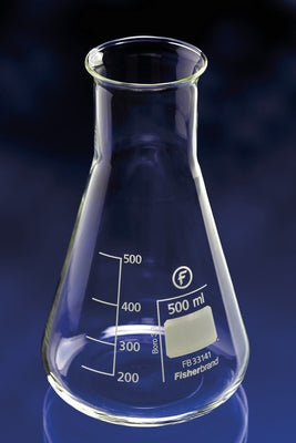 Flask 500mL Erlenmeyer conical wide neck borosilicate