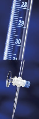 Burette single bore class B 50mL x 0.1mL soda lime glass