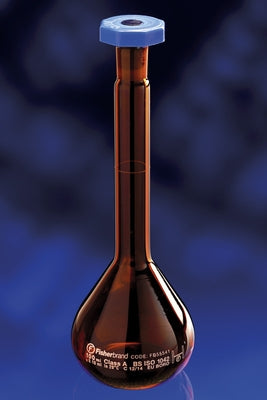 FLASK 100mL Volumetric amber glass polyethylene stopper