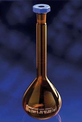 FLASK 200mL Volumetric amber glass polyethylene stopper