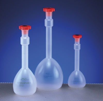 Flask volumetric class B polypropylene stoppered 100mL