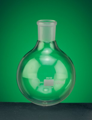 Flask round bottom short neck borosilicate glass 100mL 34/35 socket Quickfit