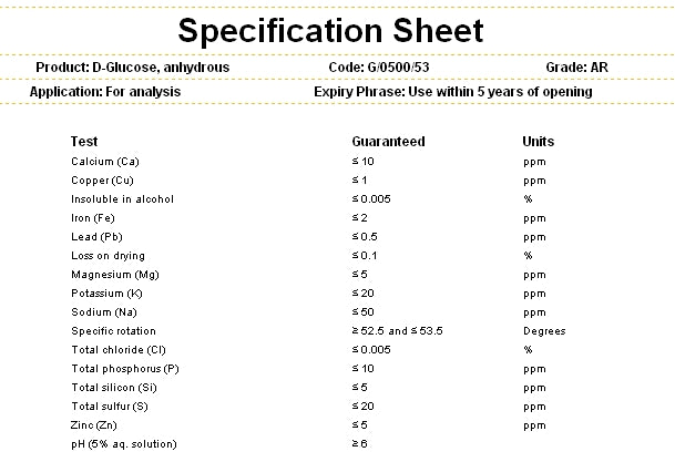 D(+)-Glucose Anhydrous, Certified AR for Analysis, meets analytical specification of Ph.Eur., BP, USP, Fisher Chemical™