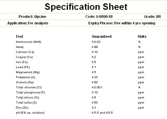 Glycine, Certified AR for Analysis, Fisher Chemical™