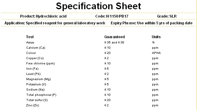 Hydrochloric Acid, 37%, Extra Pure, d=1.18, SLR, Fisher Chemical™ 2.5 L, HDPE plastic bottle