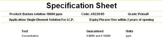 arium Standard Metal Solution 10,000ppm, for ICP, Solution HNO3 1M, Fisher Chemical