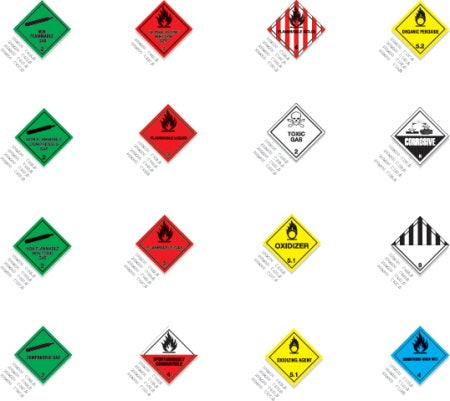 Label 200X200 Corrosive 8 Hazard Warning Diamond