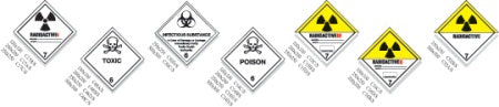Label 300X300 Toxic 6 Hazard Warning Diamond