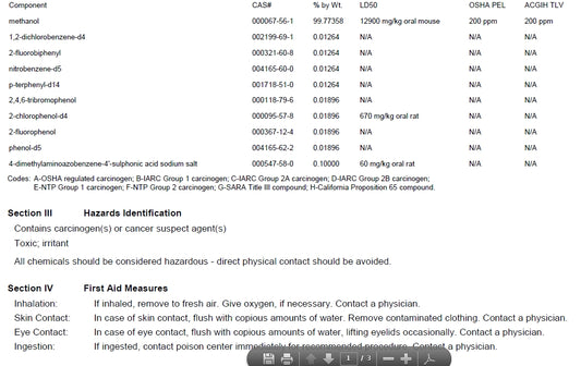 SEE M8270AG01ASL - Methylene Chloride Benzene 75:25