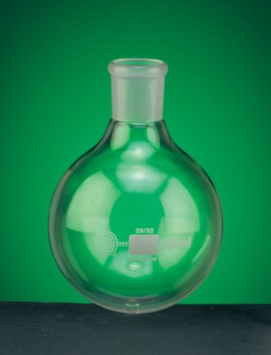 Flask 100mL round bottom short neck borosilicate glass 14/23 socket Quickfit