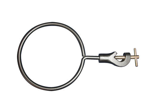 Retort ring complete with boss head clamp, 75mm