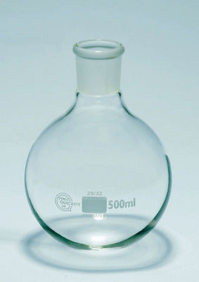 Flask 1L round bottom short neck borosilicate 19/26 socket Quickfit
