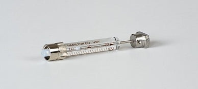 Hamilton Syringe 50 µL, Model 1710.5 TLLX, PTFE Luer Lock, Instrument Plunger Stop, Instrument Syringe