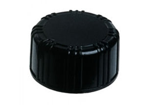 PHENOLIC Black screw caps 15-425, solid top without liners