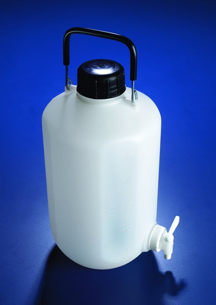 Aspirator bottle 5L round shape HDPE natural Azlon