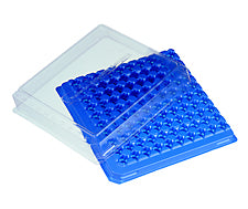 Vial Rack, Polystyrene, for 12mm diameter vials, with cover, 100 position