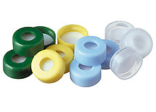11mm Snapcap Closure Green Polypropylene, Blue PTFE/White Silicone, Pre-slit, Target Snap-It
