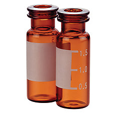 2mL, Amber Glass I-D, National Scientific Silanized, 12x32mm, Flat Base, Target Snap-It 11mm Crimp/Snap Vial