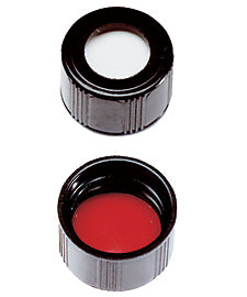 13-425 Screw Thread Cap, Phenolic, Black, Red PTFE/White Silicone